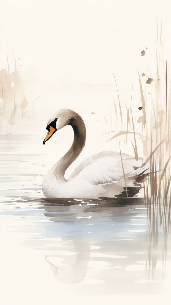 Swan in a lake swan animal white.