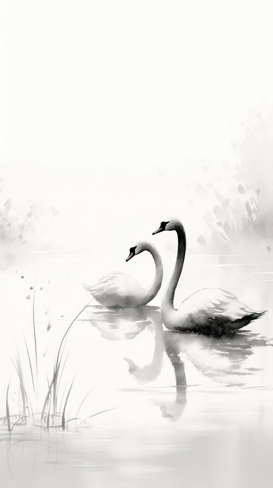 Bird swan animal white.