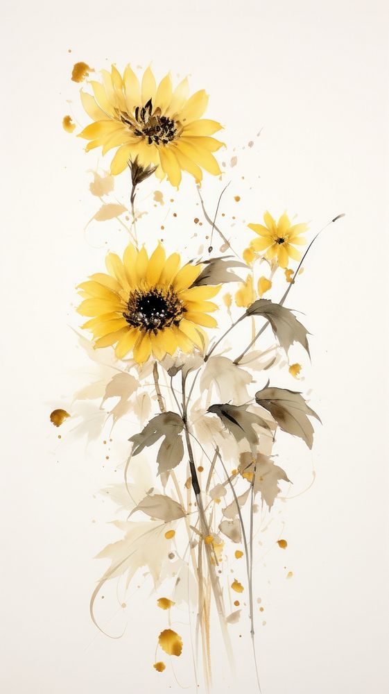 Sunflower painting pattern plant.