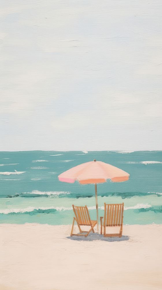 Beach furniture painting outdoors. 