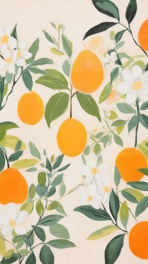 Orange garden painting backgrounds grapefruit. AI generated Image by rawpixel.