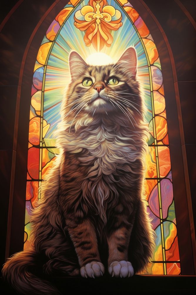 A cat in church mammal animal pet.