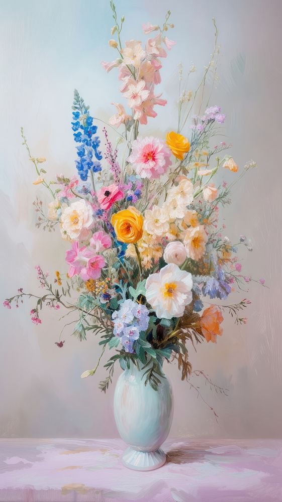 Painting flower plant vase.
