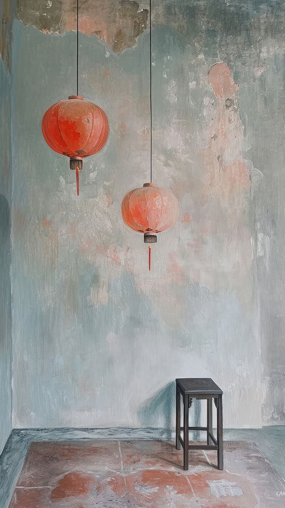 Painting lantern floor lamp.