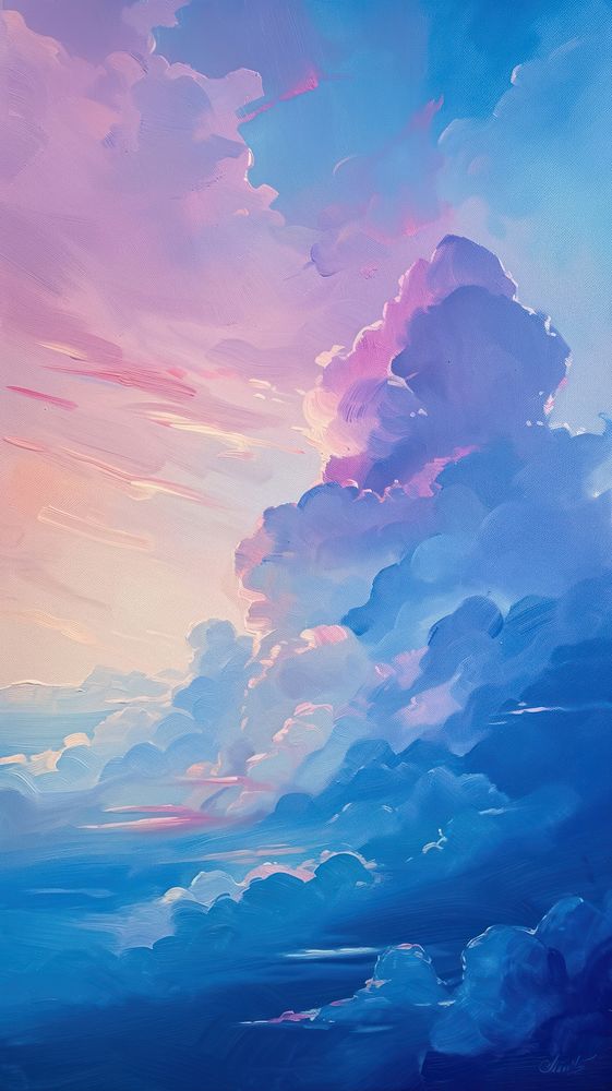 Painting nature cloud sky.