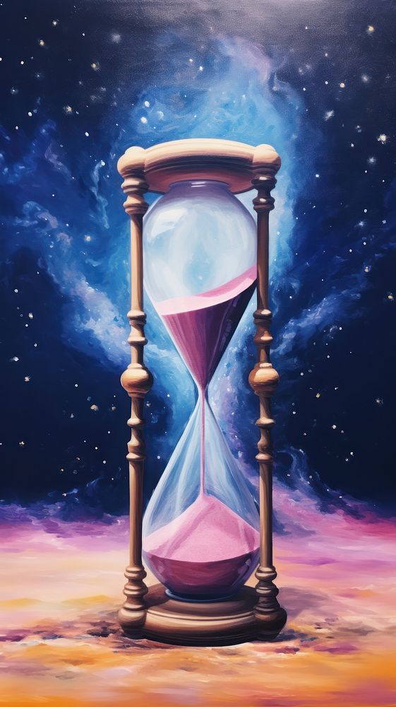 Hourglass painting space star.