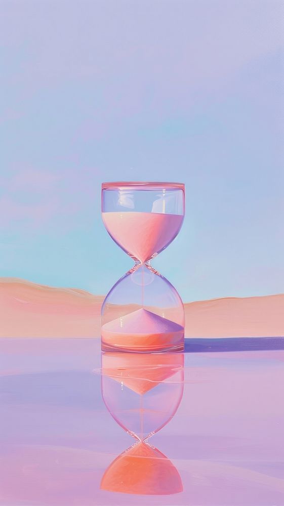 Hourglass refreshment reflection deadline.