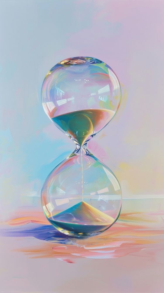 Hourglass reflection deadline circle.
