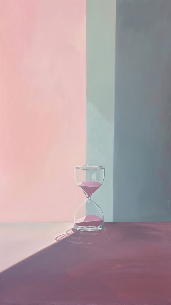 Glass hourglass painting refreshment.