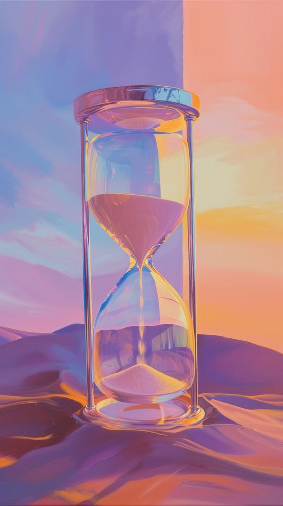 Hourglass painting transparent refreshment.