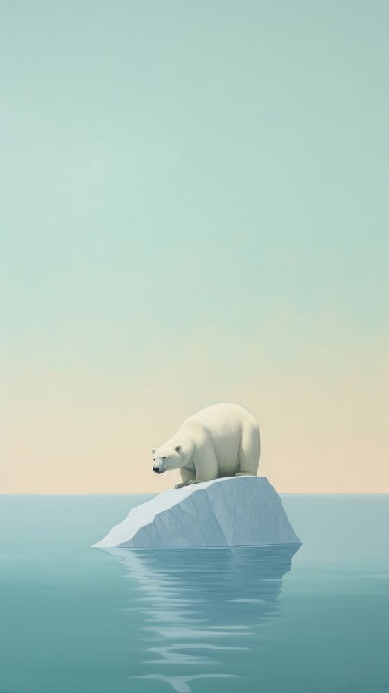 Polar bear on iceberg wildlife outdoors nature.