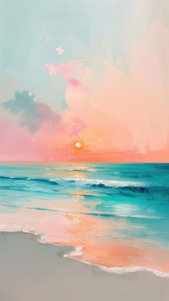 Beach outdoors painting horizon.