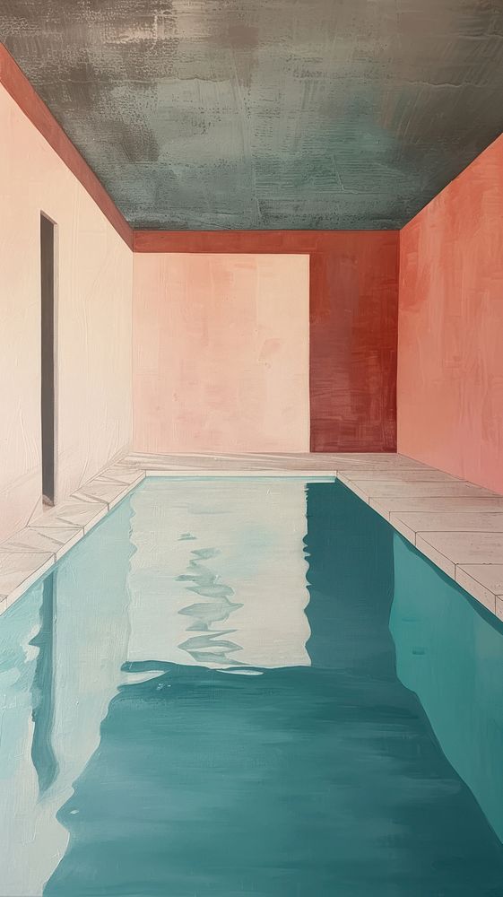 Painting floor pool swimming pool.