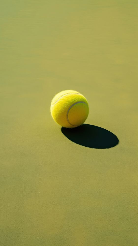 Tennis ball in tennis court sports reflection floating.