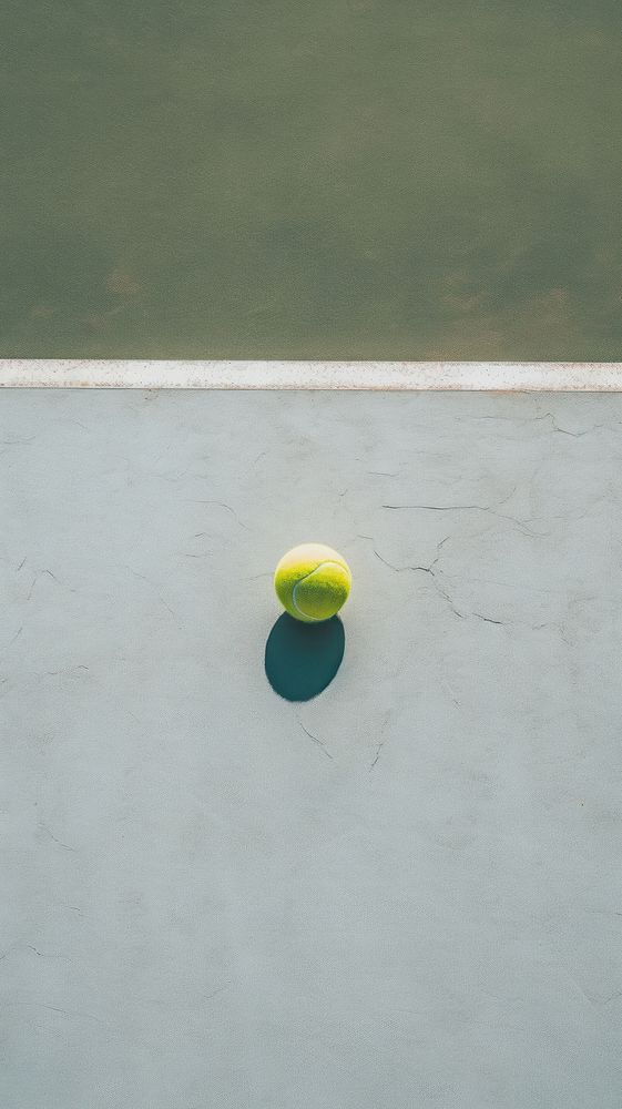 Tennis ball in tennis court sports reflection floating.