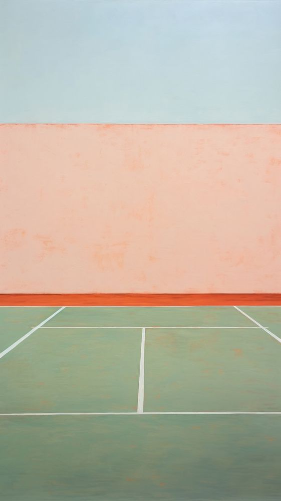 Tennis court painting sports architecture.