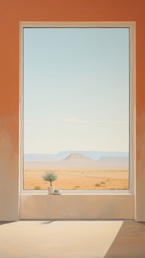 The window with desert background nature architecture tranquility.