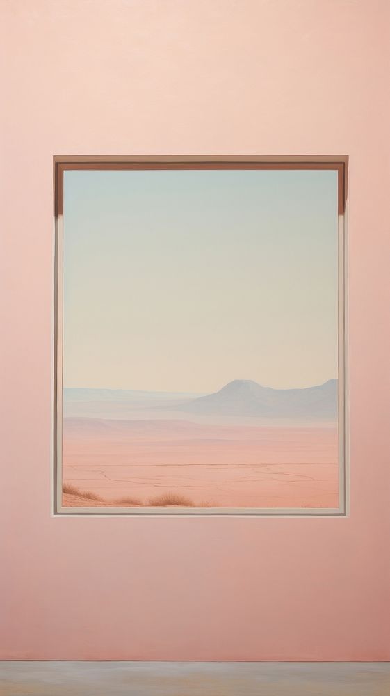 The window with desert background painting architecture tranquility.