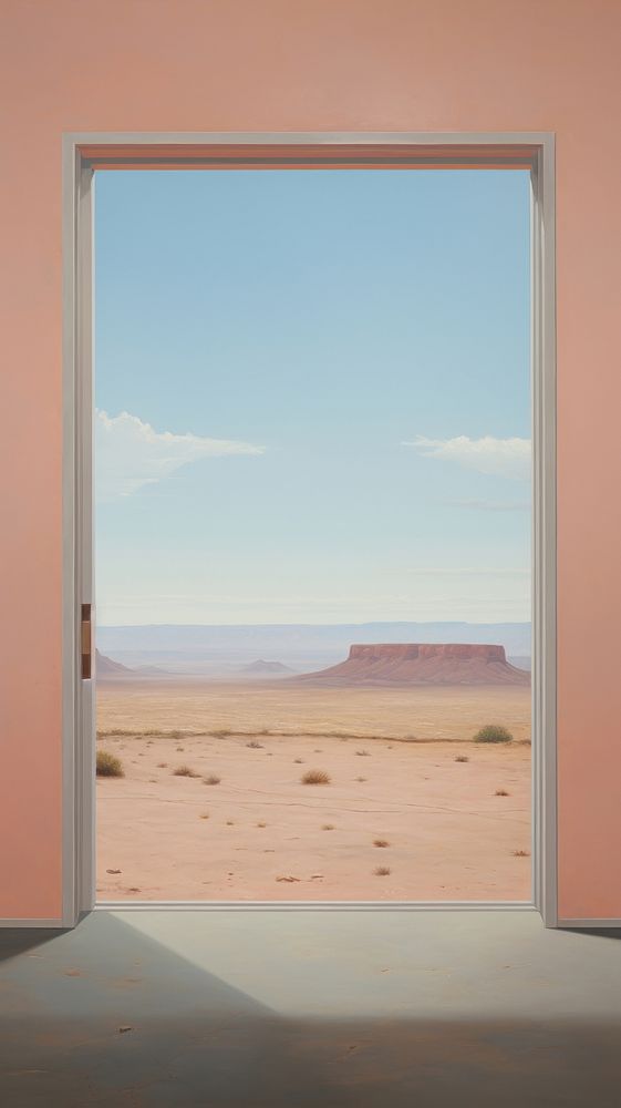 The window with desert background outdoors nature architecture.