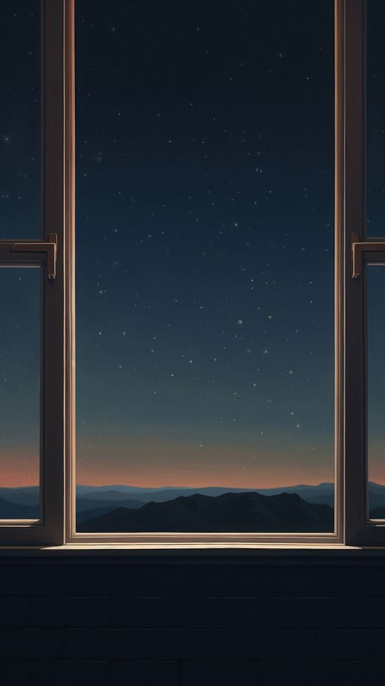 Window with galaxy nature night space.