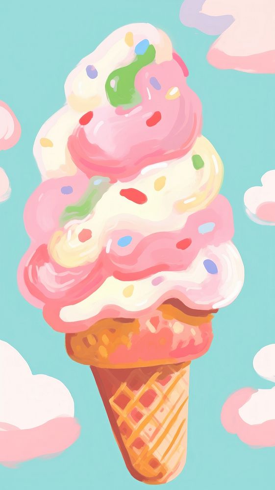 Ice-cream dessert cartoon food. AI generated Image by rawpixel.