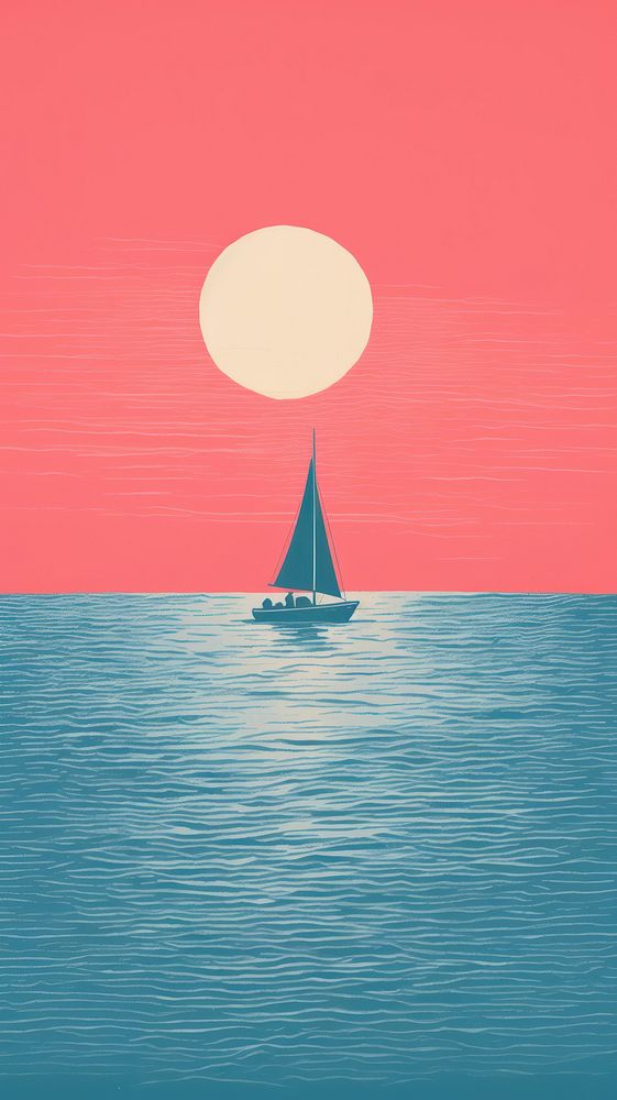 Boat on the sea sailboat outdoors horizon. AI generated Image by rawpixel.