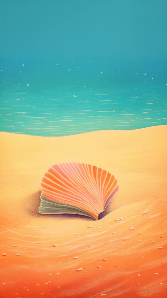 Seashell on the sand outdoors nature beach. AI generated Image by rawpixel.