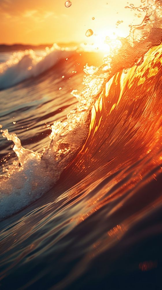 Ocean wave surface ocean sunlight outdoors. AI generated Image by rawpixel.