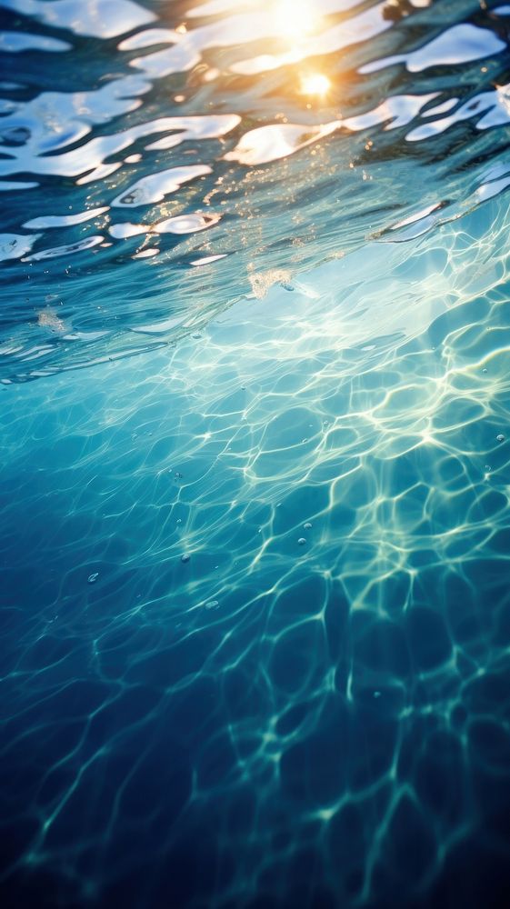 Ocean surface ocean underwater sunlight. AI generated Image by rawpixel.