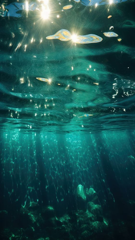Ocean underwater reflection outdoors nature. AI generated Image by rawpixel.