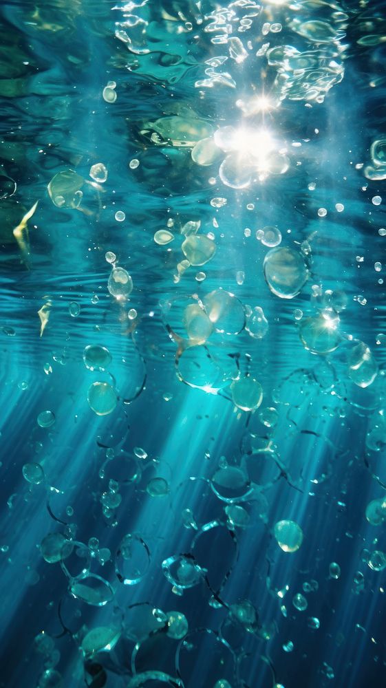 Ocean underwater reflection sunlight outdoors. AI generated Image by rawpixel.