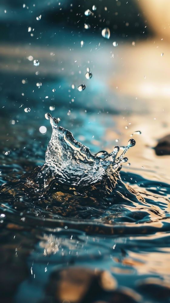 Water with drops outdoors nature sea. AI generated Image by rawpixel.