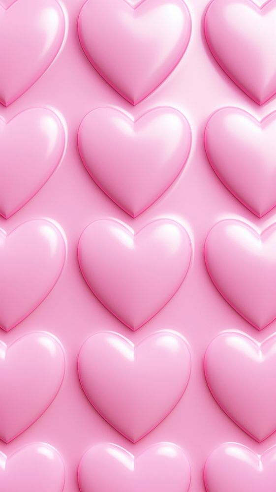 Puffy 3d heart wallpaper pattern backgrounds repetition.