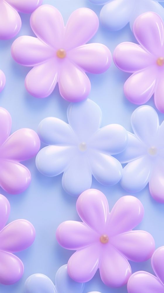 Cute puffy 3d flower wallpaper backgrounds purple petal.