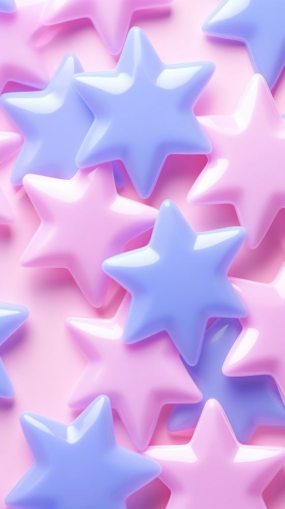 Cute puffy 3d stars wallpaper backgrounds repetition abstract.