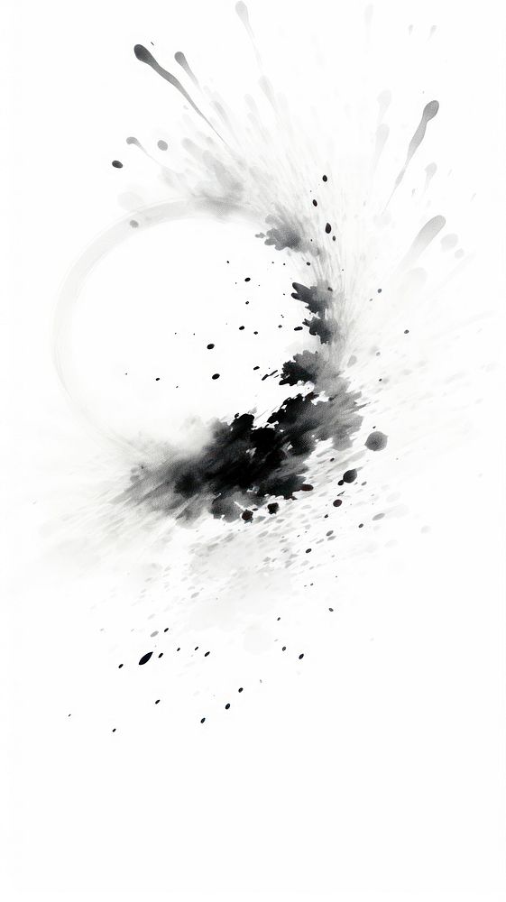 White ink splattered monochrome.