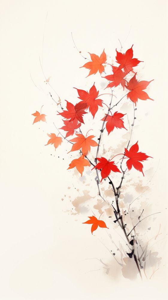 Autumn leaves maple plant paper.