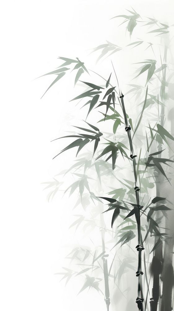 Bamboo plant drawing branch.