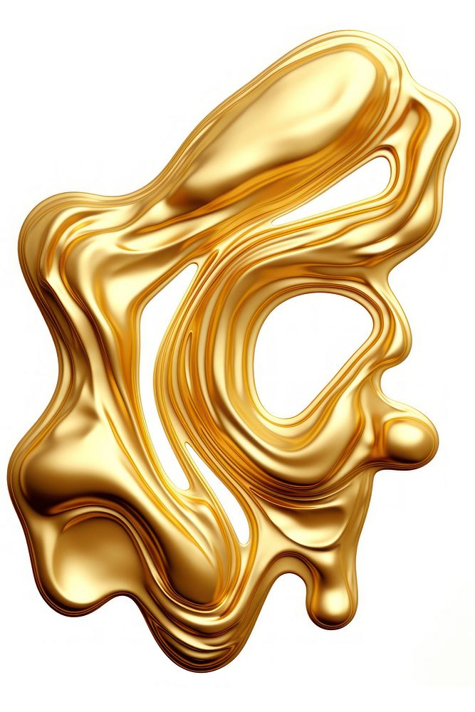Abstract fluid shape gold jewelry shiny.