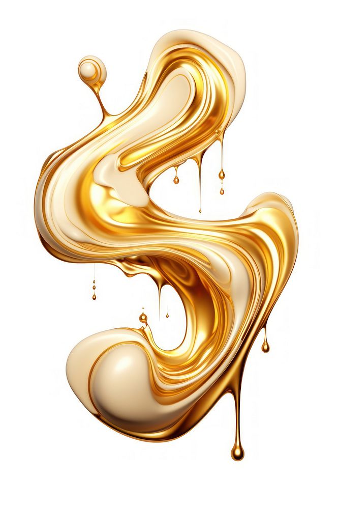 Abstract fluid shape gold white background accessories.
