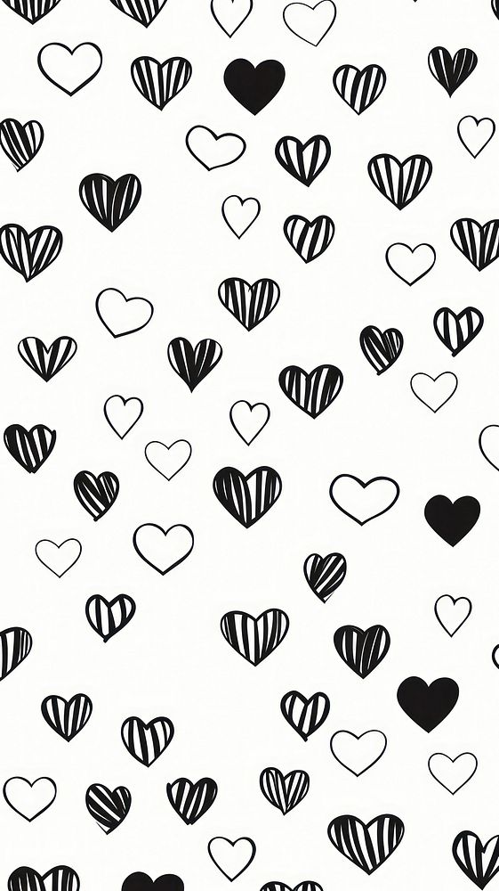  Heart backgrounds pattern white. AI generated Image by rawpixel.