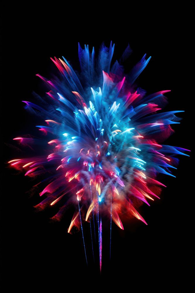 Colorful firework fireworks black background long exposure. AI generated Image by rawpixel.