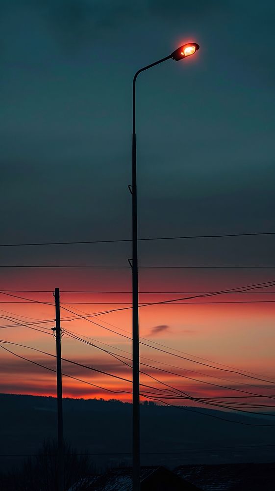  Highway light pole architecture electricity illuminated. AI generated Image by rawpixel.