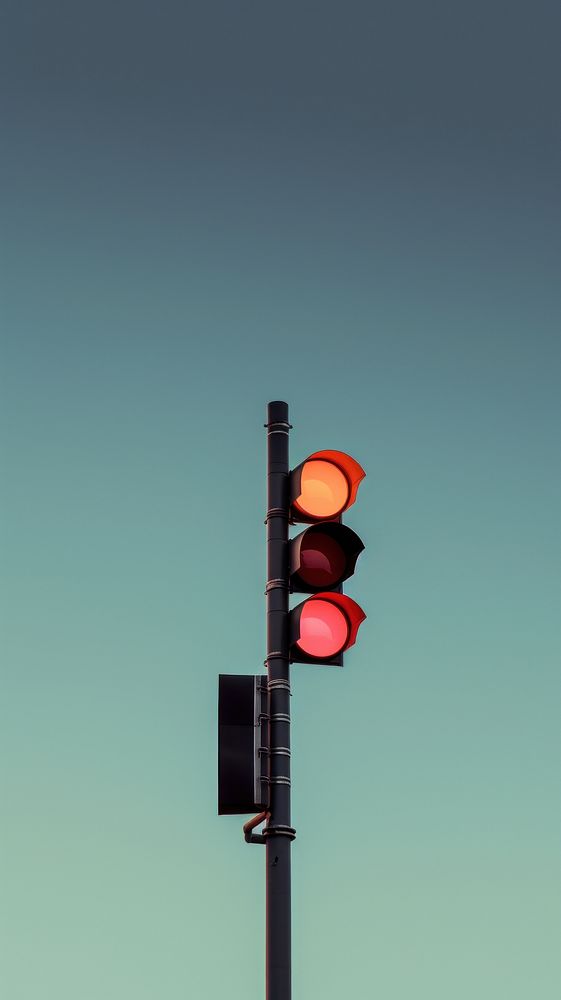  Traffic light pole architecture illuminated technology. AI generated Image by rawpixel.