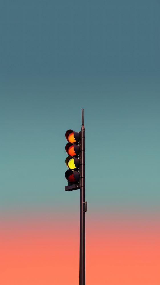  Traffic light pole architecture illuminated electricity. AI generated Image by rawpixel.