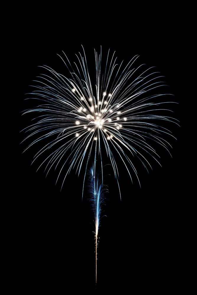 Firework is a long tube shape containing a stars fireworks outdoors night. AI generated Image by rawpixel.