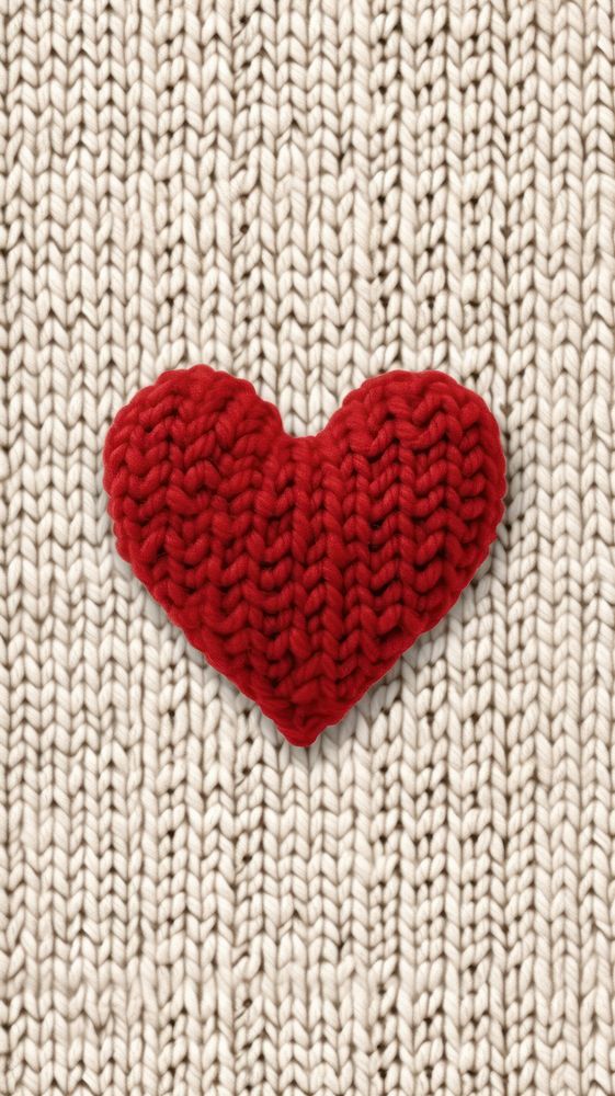  Heart textile knitted pattern. AI generated Image by rawpixel.