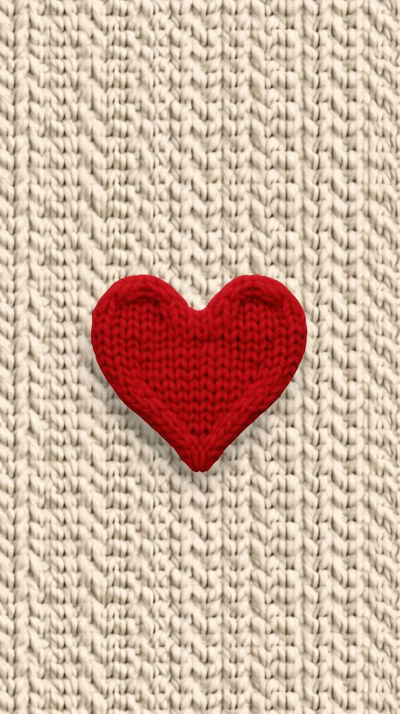  Heart textile knitted sweater. AI generated Image by rawpixel.
