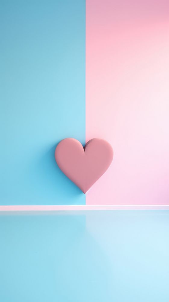  Single pink paper cut-out heart shape blue backgrounds pattern. AI generated Image by rawpixel.