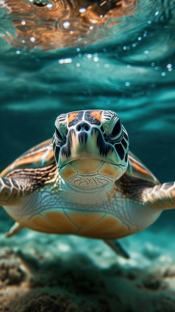 Turtle underwater wildlife outdoors.